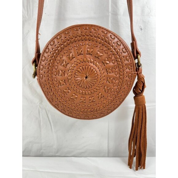 Street Level Circular Woven Crossbody Purses - Picture 3 of 16
